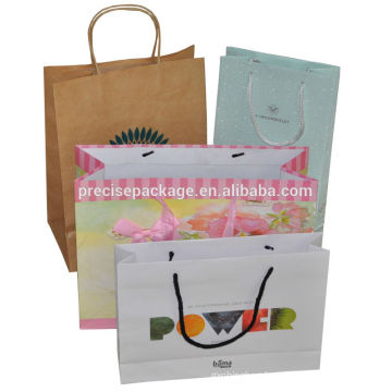 fashion hot sale handle kraft Paper shopping bags